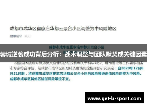蓉城逆袭成功背后分析:战术调整与团队默契成关键因素 蓉城逆袭成功背后分析:战术调整与团队默契成关键因素